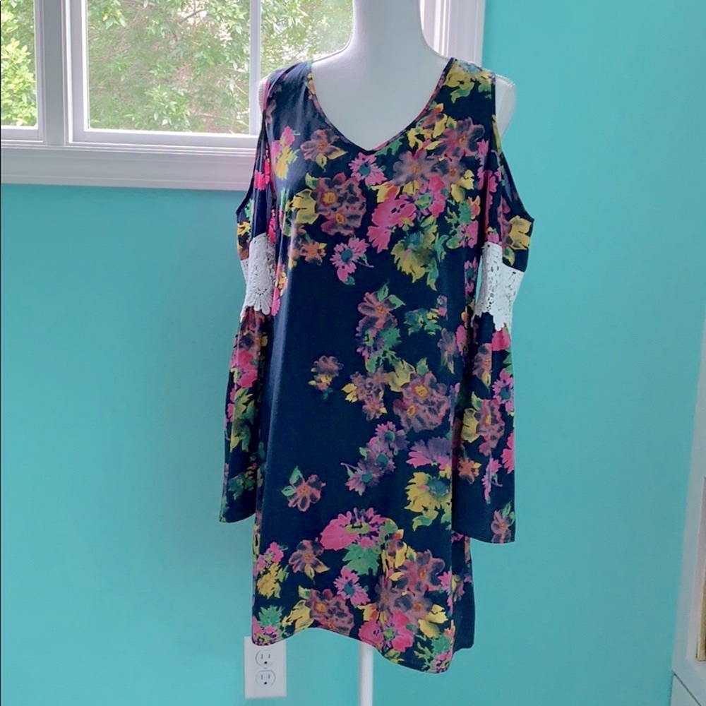 Sexy Floral Bare-Shoulder Dress with Lace